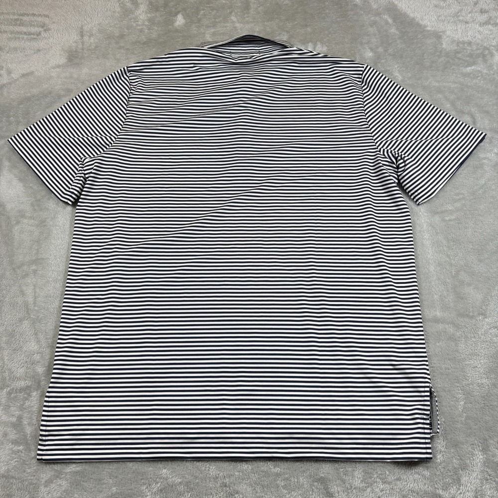 Ralph Lauren RLX Polo Shirt Mens Large Black White Striped Wicking Performance - Picture 2 of 12